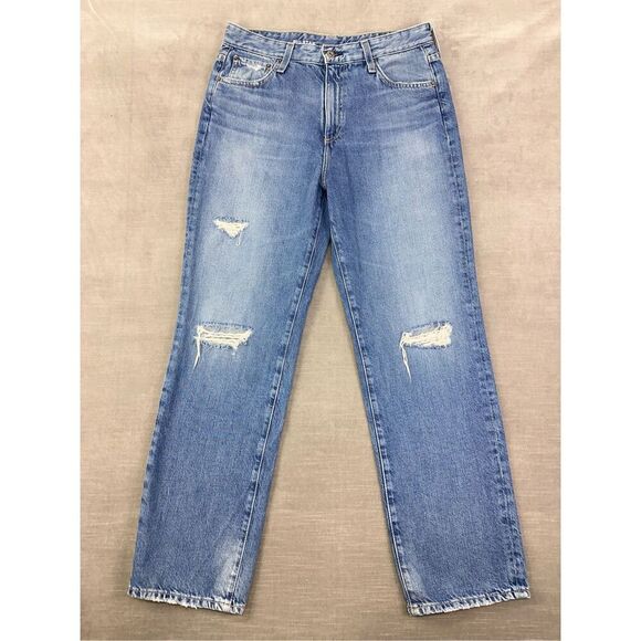 BIG STAR Jeans Women’s 32 Blue High Rise Distressed Straight Leg Baggy Loose - Picture 2 of 11